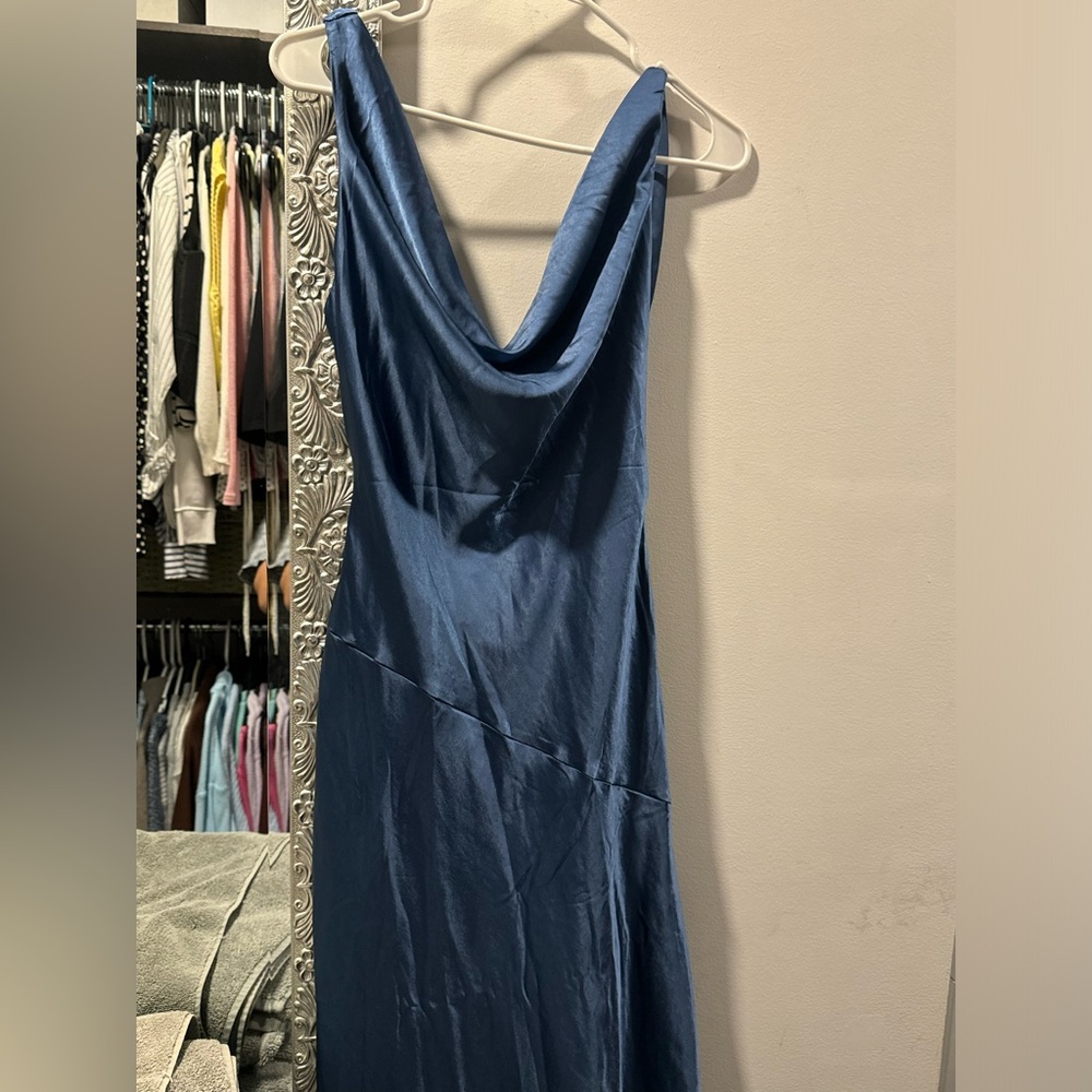 Blue Satin Dress
